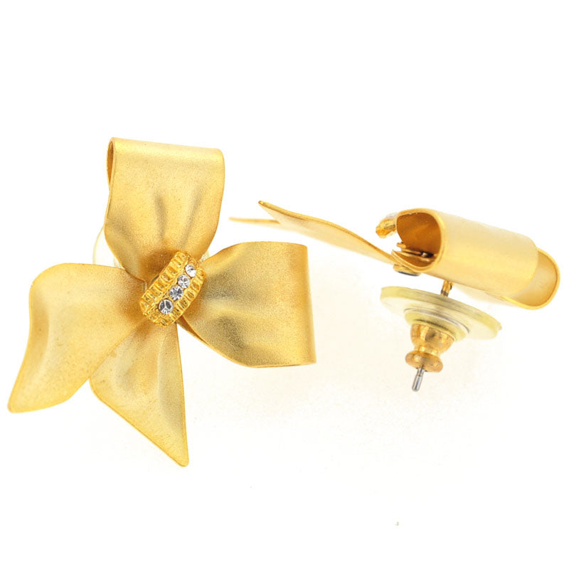 Golden Bow Swarovski Crystal Earrings