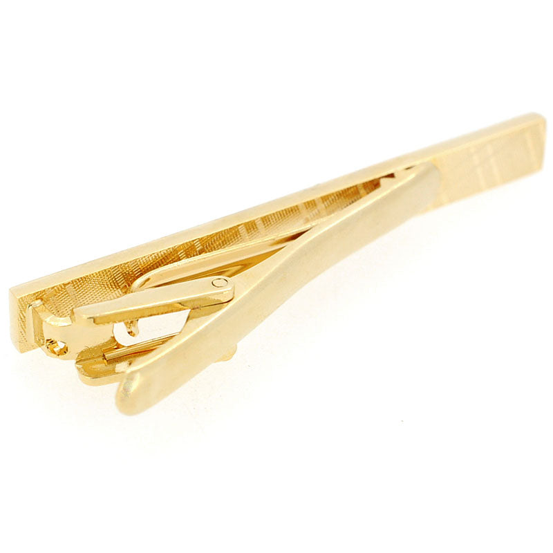Jet Crystal Golden Rectangle Tie Clip