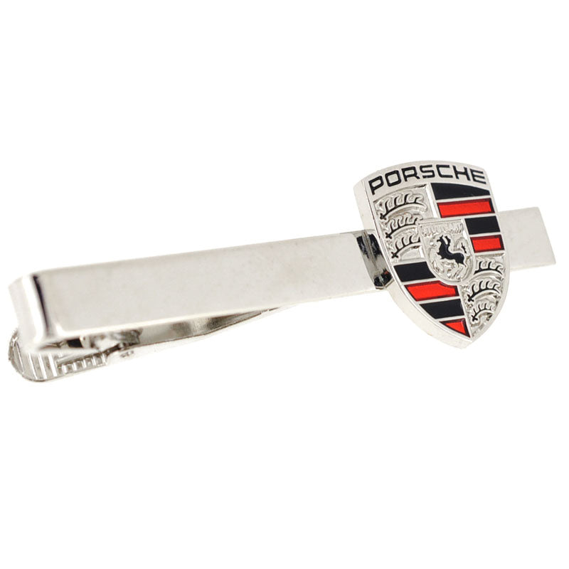 Silver Porsche Logo Tie Clip