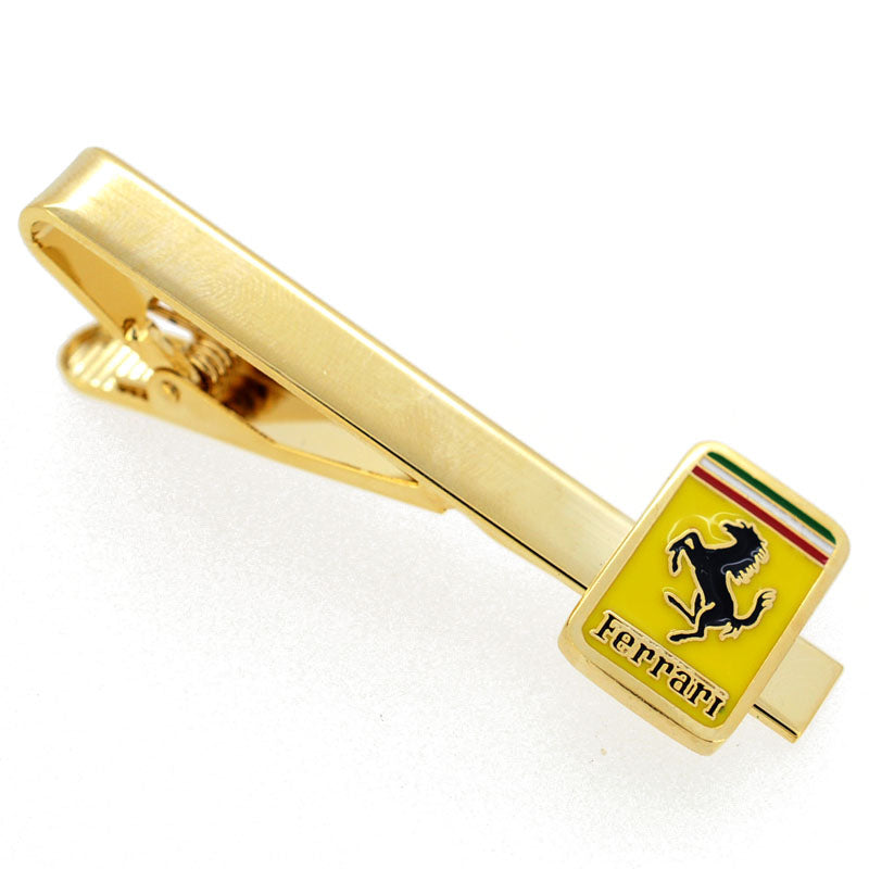 Golden Ferrari Logo Automotive Car Tie Clip