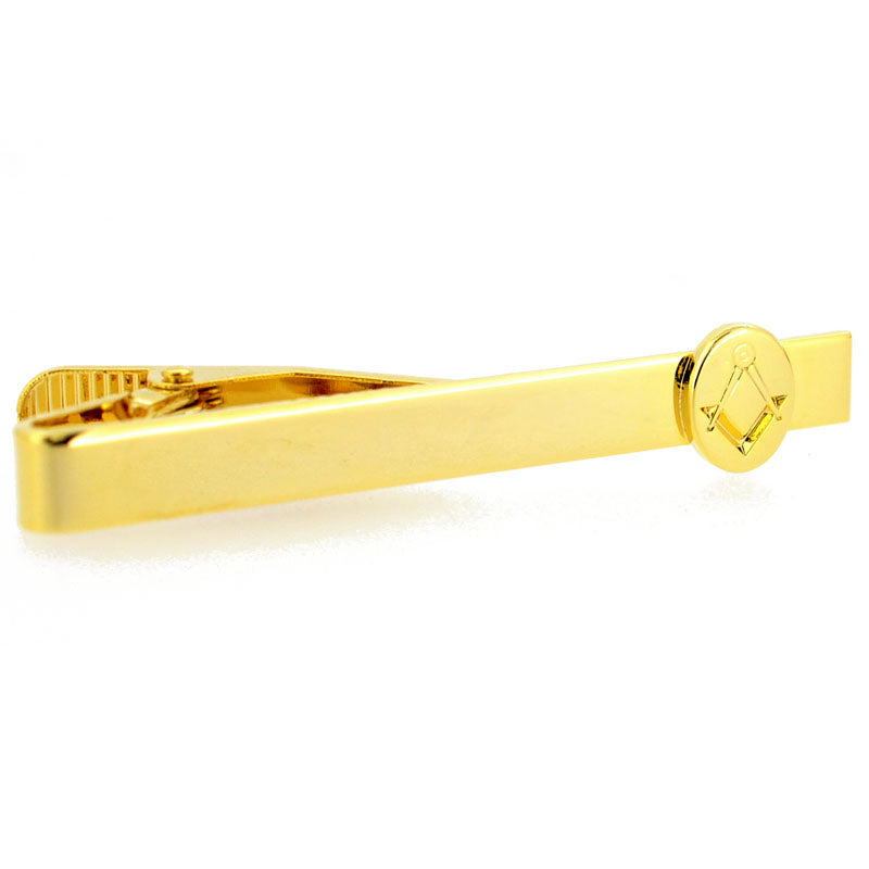 Golden Oval Masonic Tie Clip