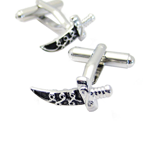Black and Silver Fashion Dagger Cufflinks