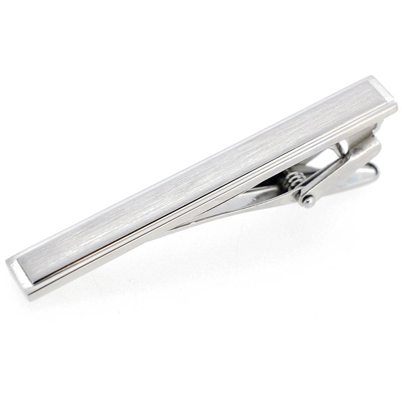 Silver Engravable Cufflinks And Tie Clip Set