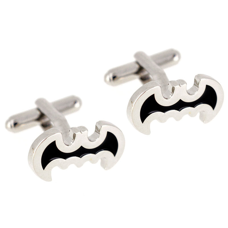 Black And Silver Batman Cufflinks And Tie Clip Set